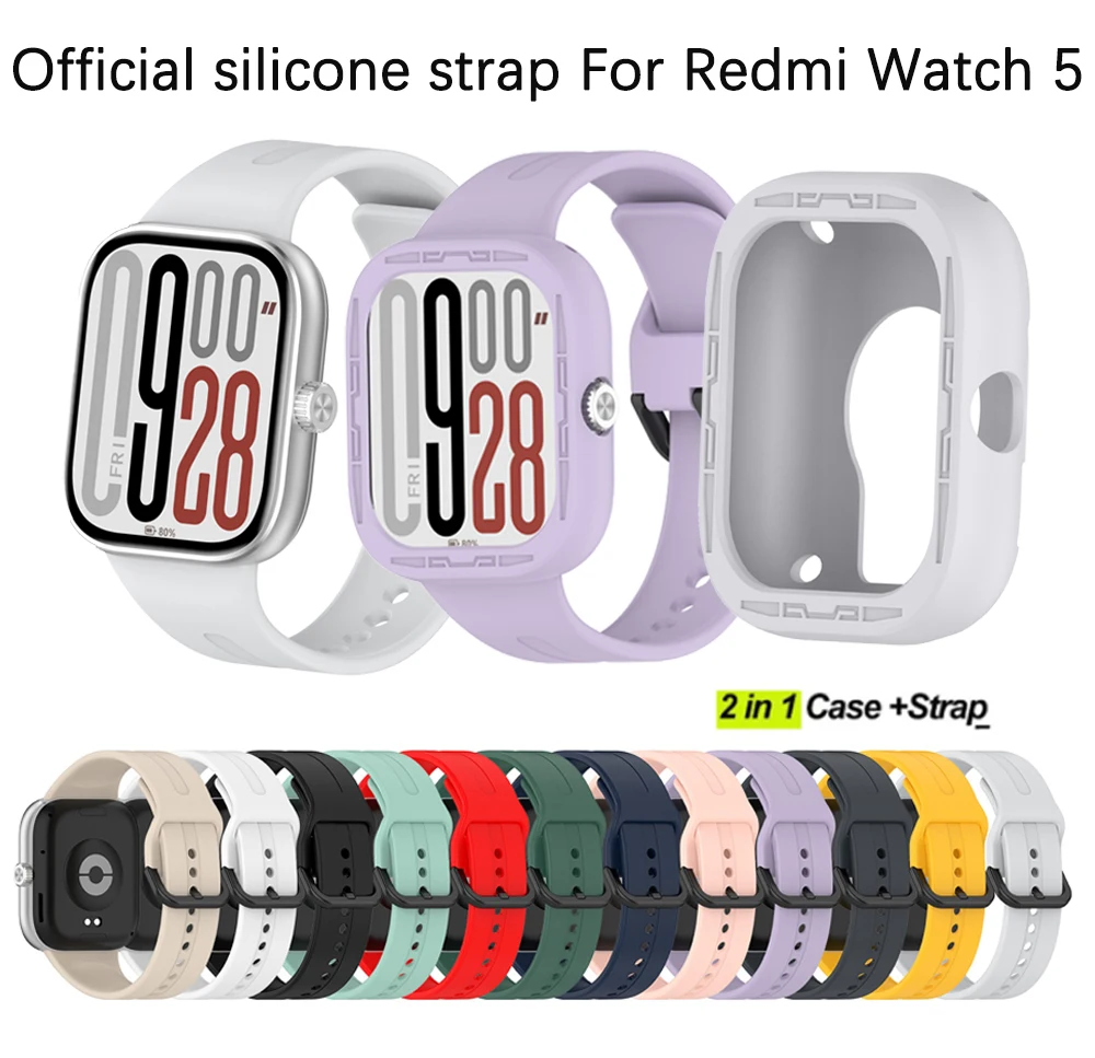 Силиконовый ремешок + чехол для Xiaomi Redmi Watch 5 4, сменный ремешок для часов, браслет для Mi Band 8 9 Pro, костюм с ремешком Correa