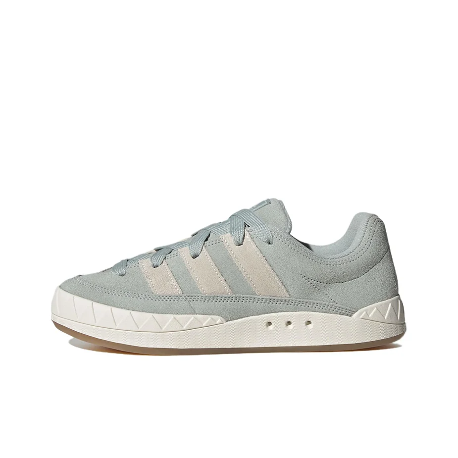Adidas Originals Adimatic Leather Slip Resistant Low top Skateboard Shoes Unisex Gray Green IE9863