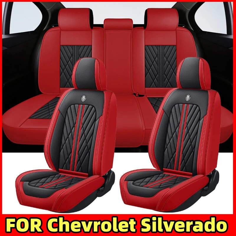 FOR Chevrolet Silverado Car seat cover PU leather soft full wrap waterproof wear-resistant seat cover full set of 5 seat