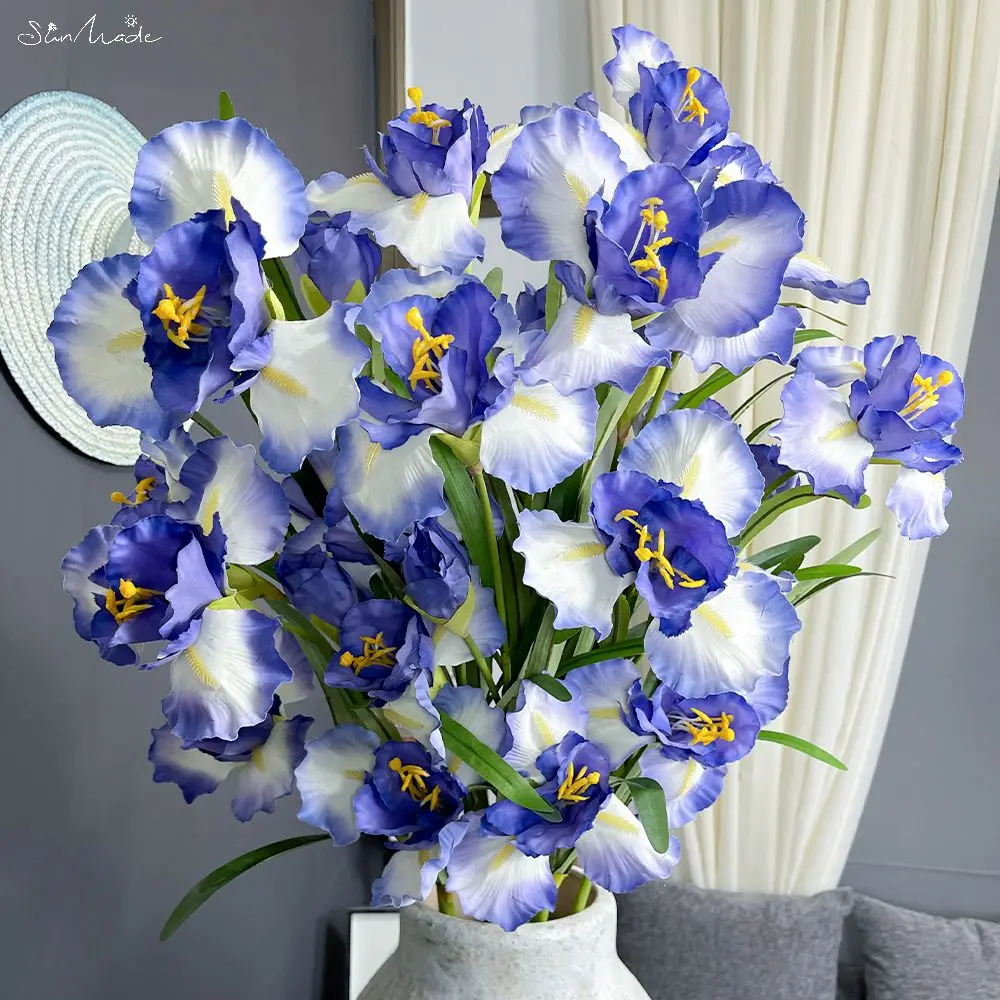 SunMade Easy Shaped Large Iris Flower Branch Home Wedding Decoration Fake Plants Flower Arrangement Supplies Flores Artificales