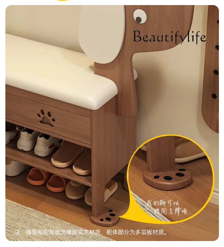 Treasure Puppy Shoe Change Stool Seated Shoe Cabinet Home Door Storage Long Stool Creative Side Couple Cute Stool