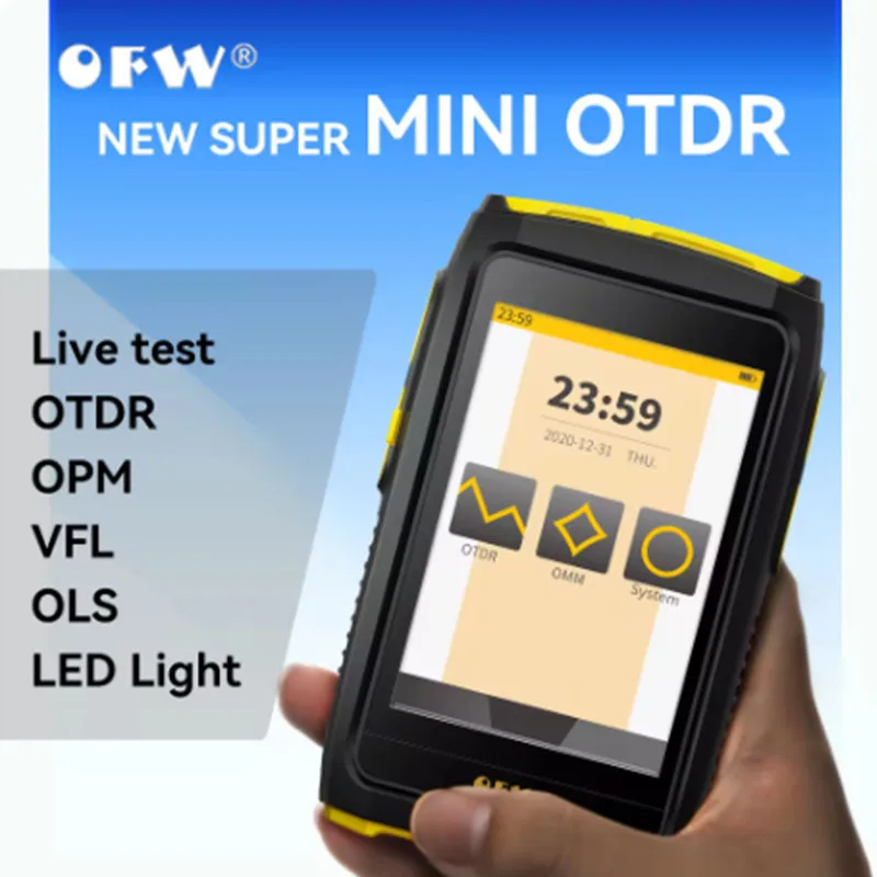 

OTDR Fiber Optic Reflectometer, Touch Screen Tester, OPM VFL OLS for 80km Fiber Ethernet Tester, 1550nm 20dB