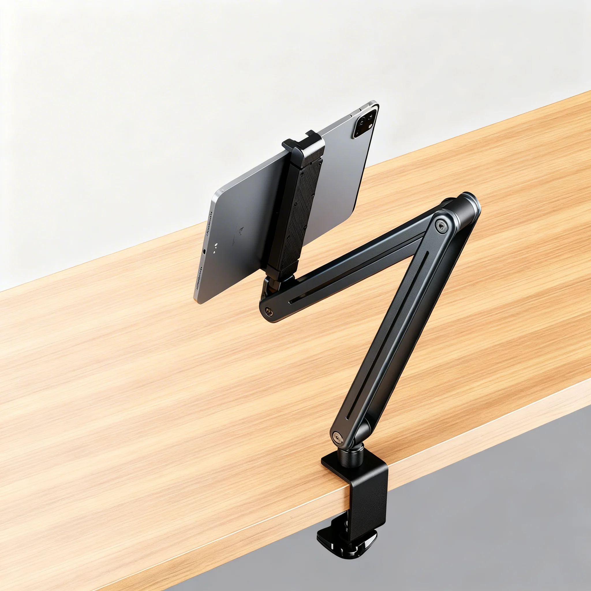 Foldable Portable Aluminum Alloy Cantilever Arm Stand, Phone Tablet Holder for Live Streaming Overhead Shooting, Lazy Rack
