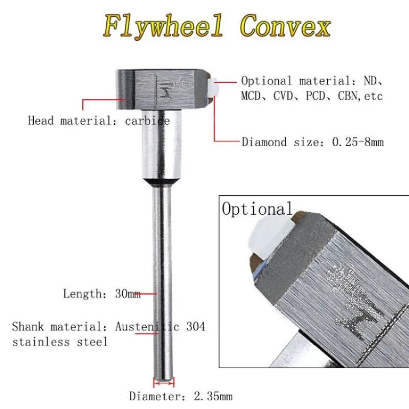 YUHE Jewelry Tools Flywheel Convex Diamond Tools for Gold And Silver Jewelry Faceting PCD Laser Cutter Jewelry Making Tools