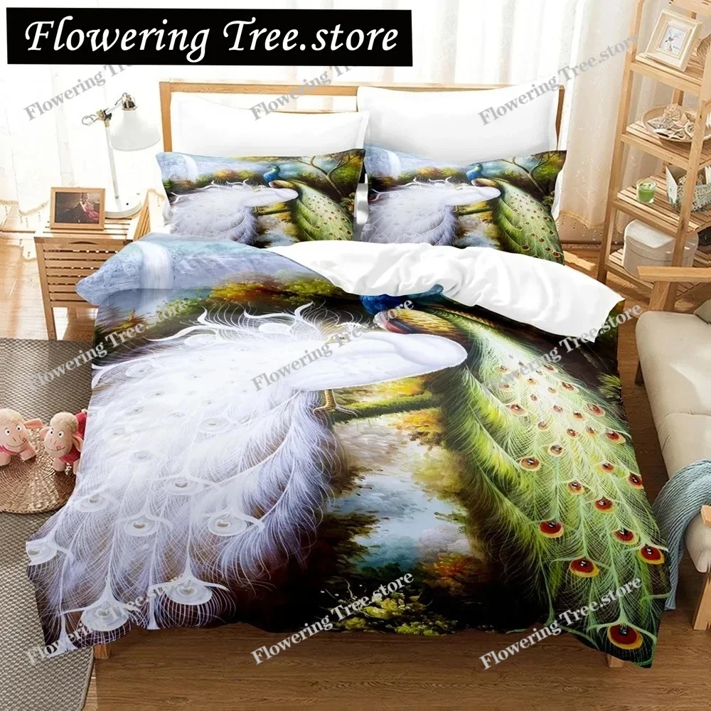 

3D The Peacock Bedding Sets Duvet Cover Set With Pillowcase Twin Full Queen King Bedclothes Bed Linen