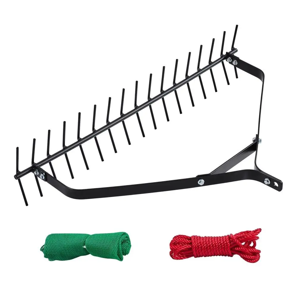 

32x6.3 inch Double-Sided Aquatic Weed Rake for Pond Lake Management with 30ft Rope Effective Weed Removal Tool