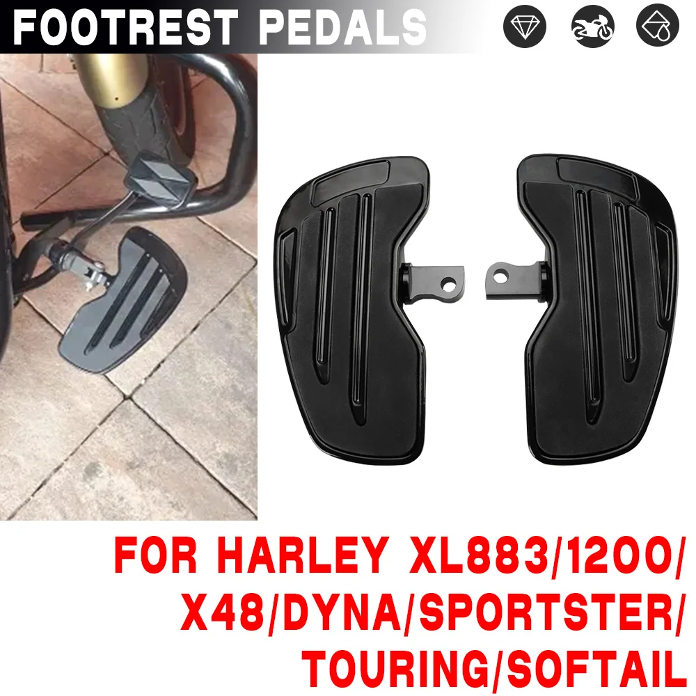 

Motorcycle Foot Pegs Rider Footboard Pair Wide Foot Rest Pedal Anti-Slip Footrests For Harley 1200 X48 Dyna Sportster Touring