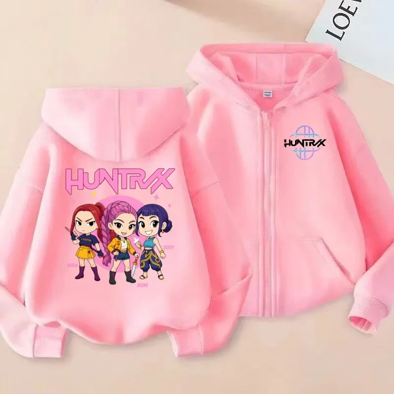 KPOP شيطان الصيادين Huntrix Q-الإصدار مجموعة ثلاثة أشخاص مطبوعة للأطفال سستة قميص سترة عصرية لطيف على الطراز الكوري #2