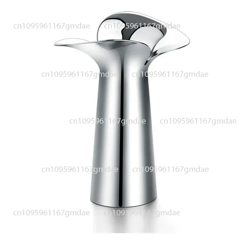 Nordic simple soft decoration ornament flower arrangement stainless steel vase flower bucket light luxury hotel supplies