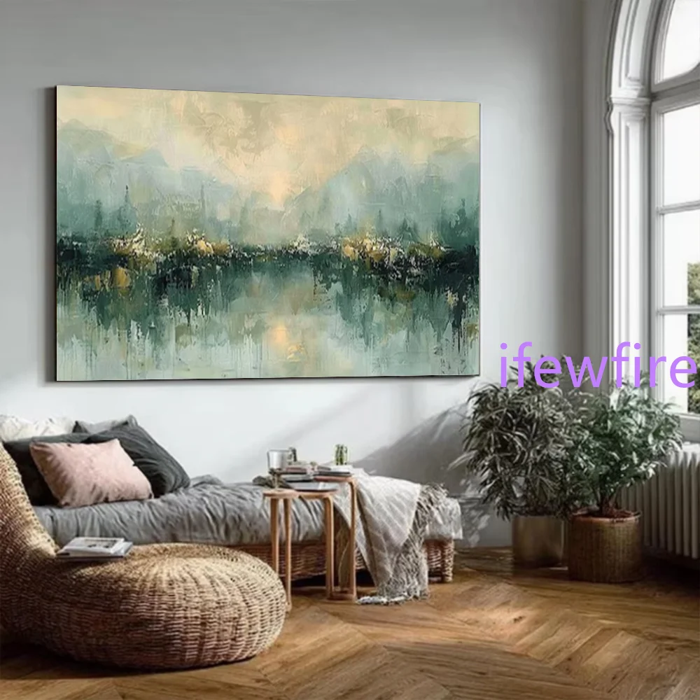 Top Handmade Abstract Oil Painting On Canvas Mural Gold Natural Landscapes Wall Art Picture For Living Room Decor Image Artwork