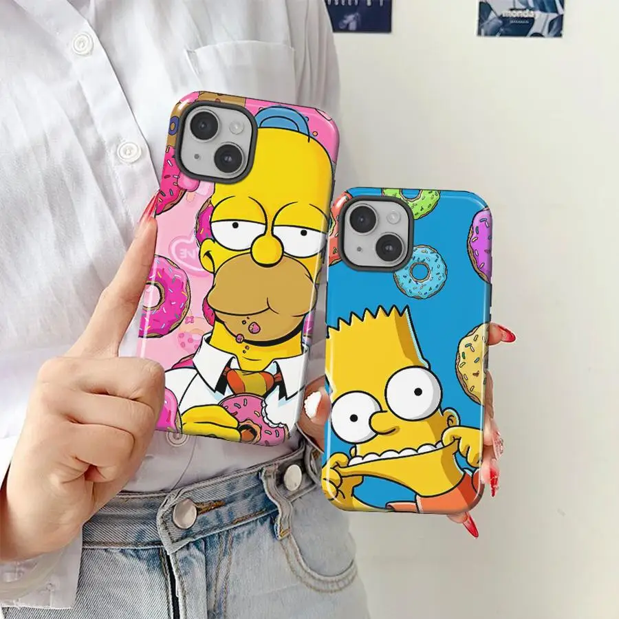Niedliche Die S-Simpsons Handyhülle für Apple iPhone 17 Air 11 15 16 14 Plus Pro Max XS XR 13 16e 12 Weiche Schutzhülle