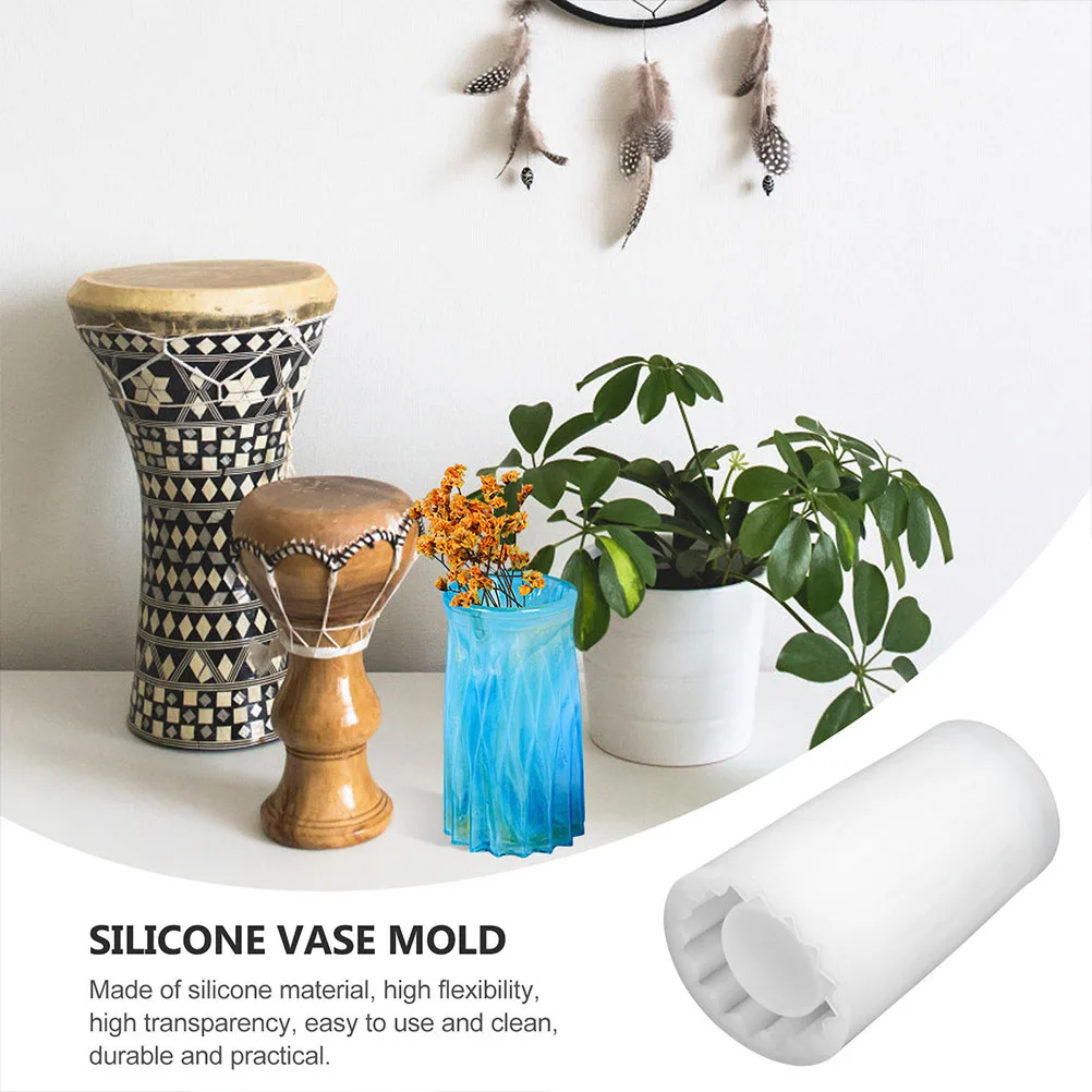 

3pcs Silicone Vase Mold Brush Holder Making Tool Storage Box Casting Mould Diy Craft Mold Non-Stick Easy Demold Desktop Flower
