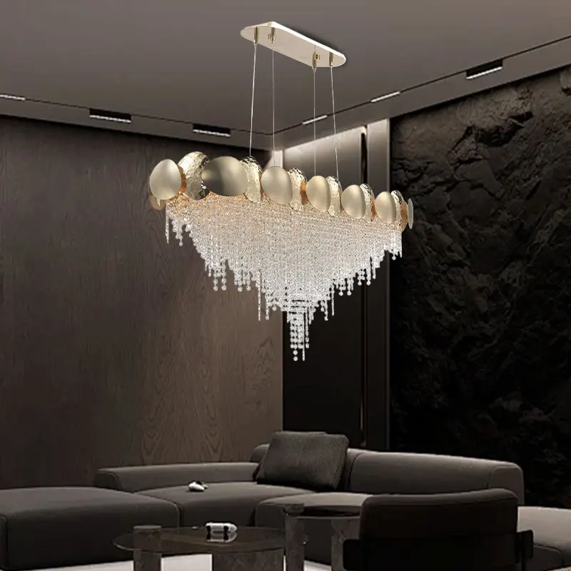 Italian K9 Crystal Chandelier Luxury Gold For Dining Living Room Kitchen Bedroom Modern Crystal Pendant Light Hanging Chandelier