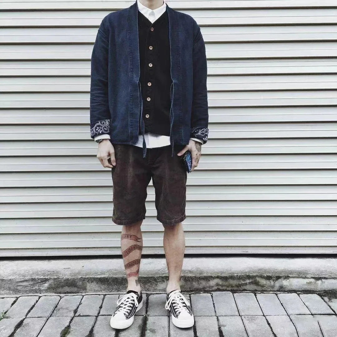 New Arrival 23SS FLUXUS03 Japanese Casual Loose Splashed Ink Corduroy Shorts for Men