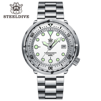STEELDIVE SD1986 New Arrival 47.5MM Steel Bezel Insert Super Green Luminous 300M Waterproof NH35 Automatic Mens Dive Watch Reloj