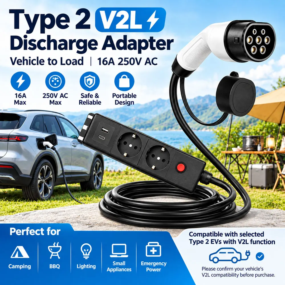 EVMBO Outdoor V2L Discharger Type 2 EV Discharger EU socket For BYD MG Geely Jaecoo ZEEKR XPENG Renault