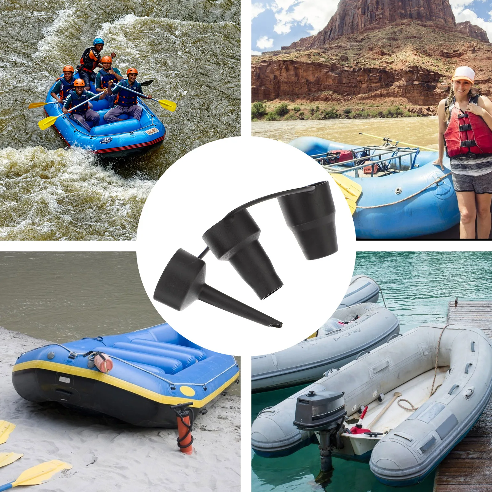 2 Sets 3 Sizes Air Pump Nozzle Adapter Plastic Inflator Replacement for Inflatables Sturdy Durable 3 Detachable Nozzles Premium