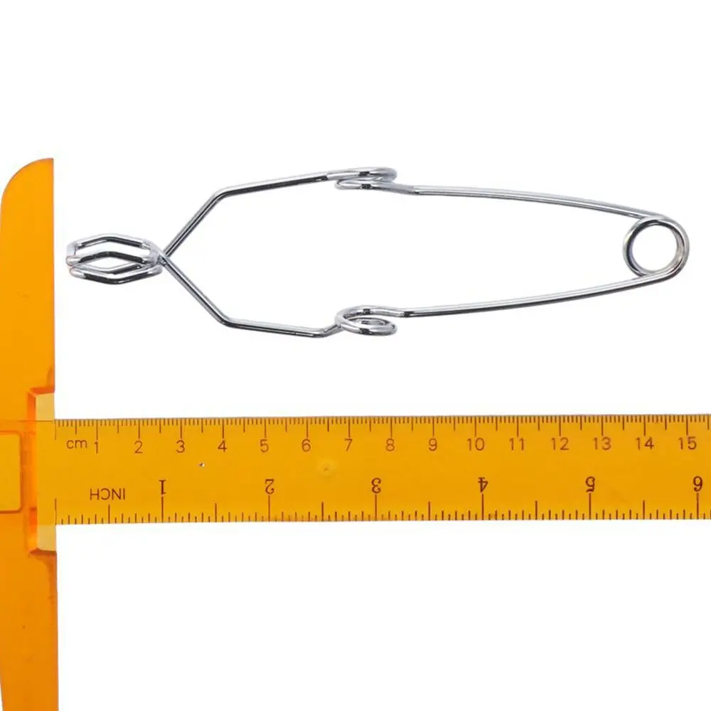 

Stainless Steel Spring Steel Test Tube Clip 14.5cm Length Silver with Finger Grips Chrome Plated Stoddard Clamps
