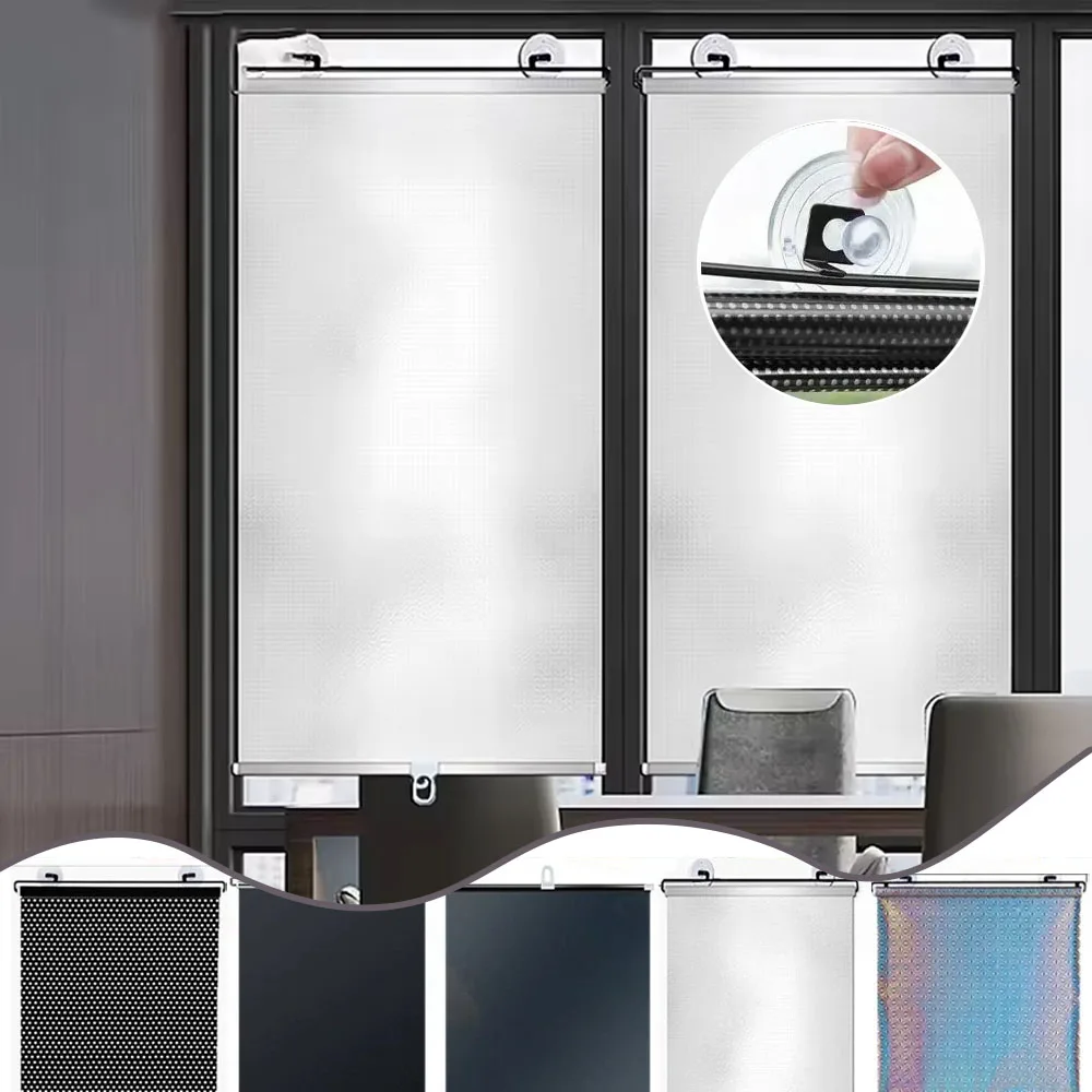 

Sunshade Window Blind Retractable Roller Home Decor Blackout Without Drilling Curtains Bedroom Kitchen with Suction Cup 자동차커튼