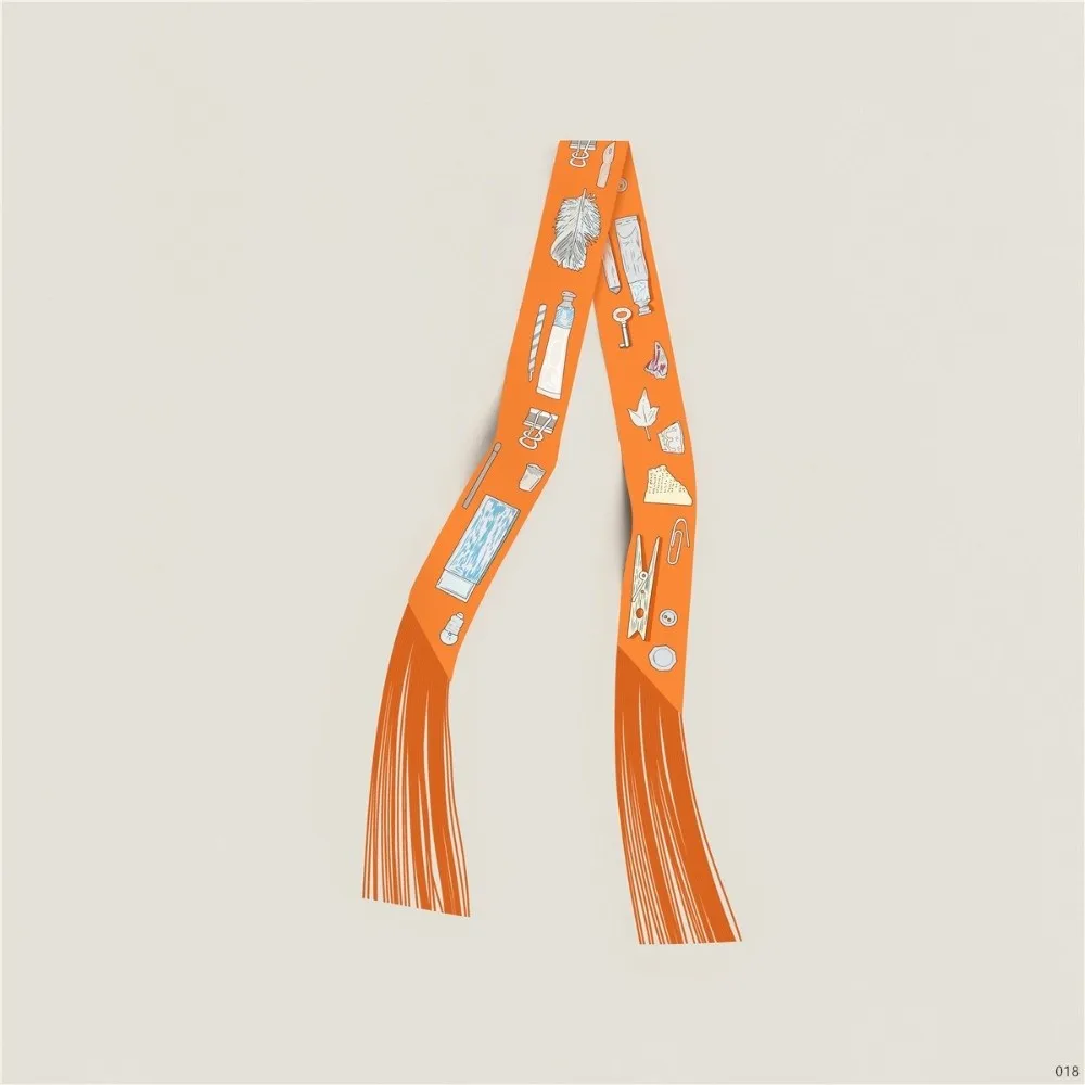 

Женский декоративный шелковый шарф в стиле ретро, многоцелевой 130x5 см, саржевая шелковая декоративная лента, модный аксессуар, длинный шелковый шарф из саржи