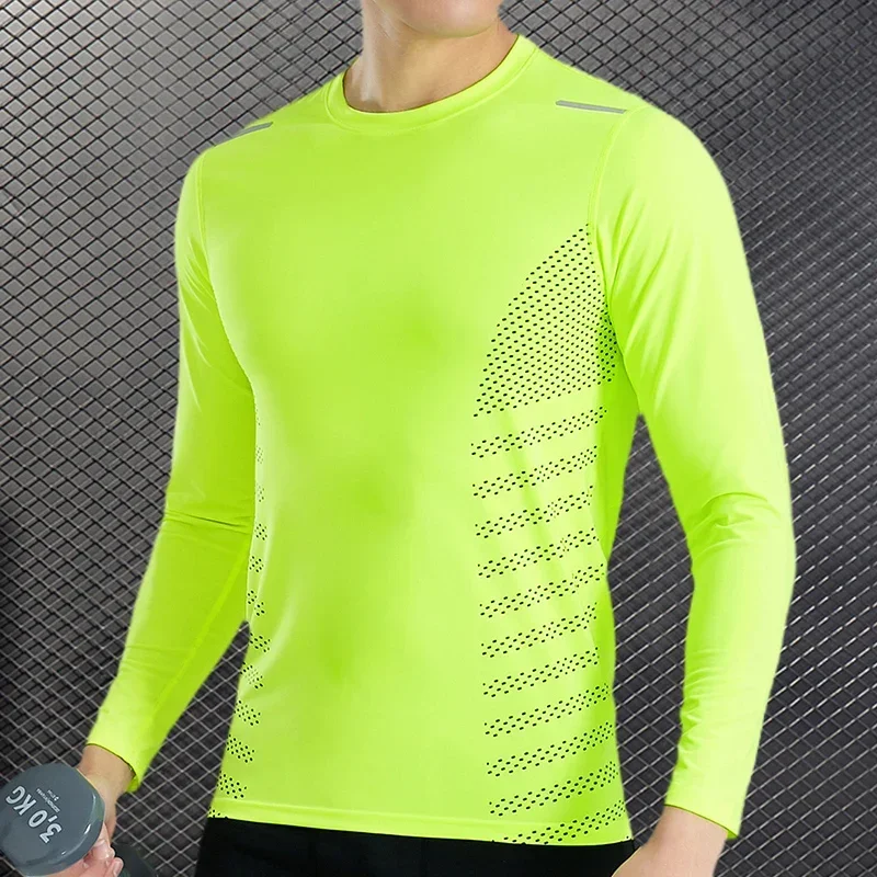 Mens Sport Compression Sweatshirt Gym Tight Running Tops for Fitness T-shirt Muscle Training Clothes Jogging Rashguard Dry Fit