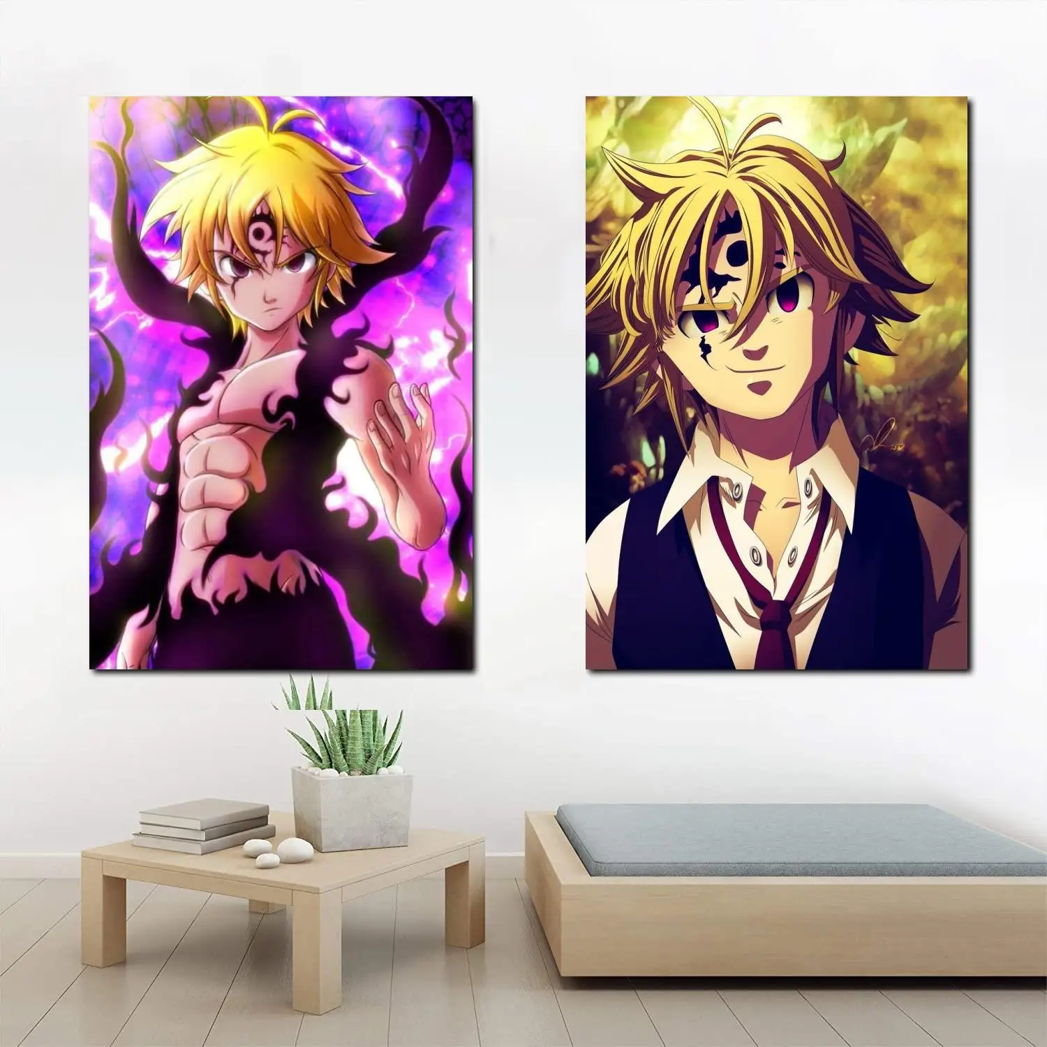 Meliodas Anime Canvas Print  Modern Wall Art Poster for Bedroom  Home Decor