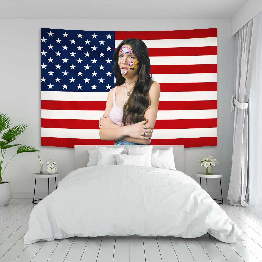 Pop Singer Star Olivia Tapestry Rodrigos Music Album Aesthetics Bedroom Dormitory Backdrop Birthday Gift