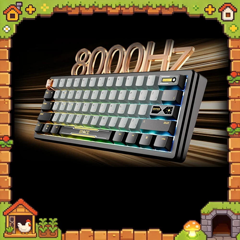 JamesDonkey NV60 Magnetic Switch Gaming Keyboard 61 Keys CNC Aluminum TMR 8000Hz RGB USB Wired for PC Gaming Accessory