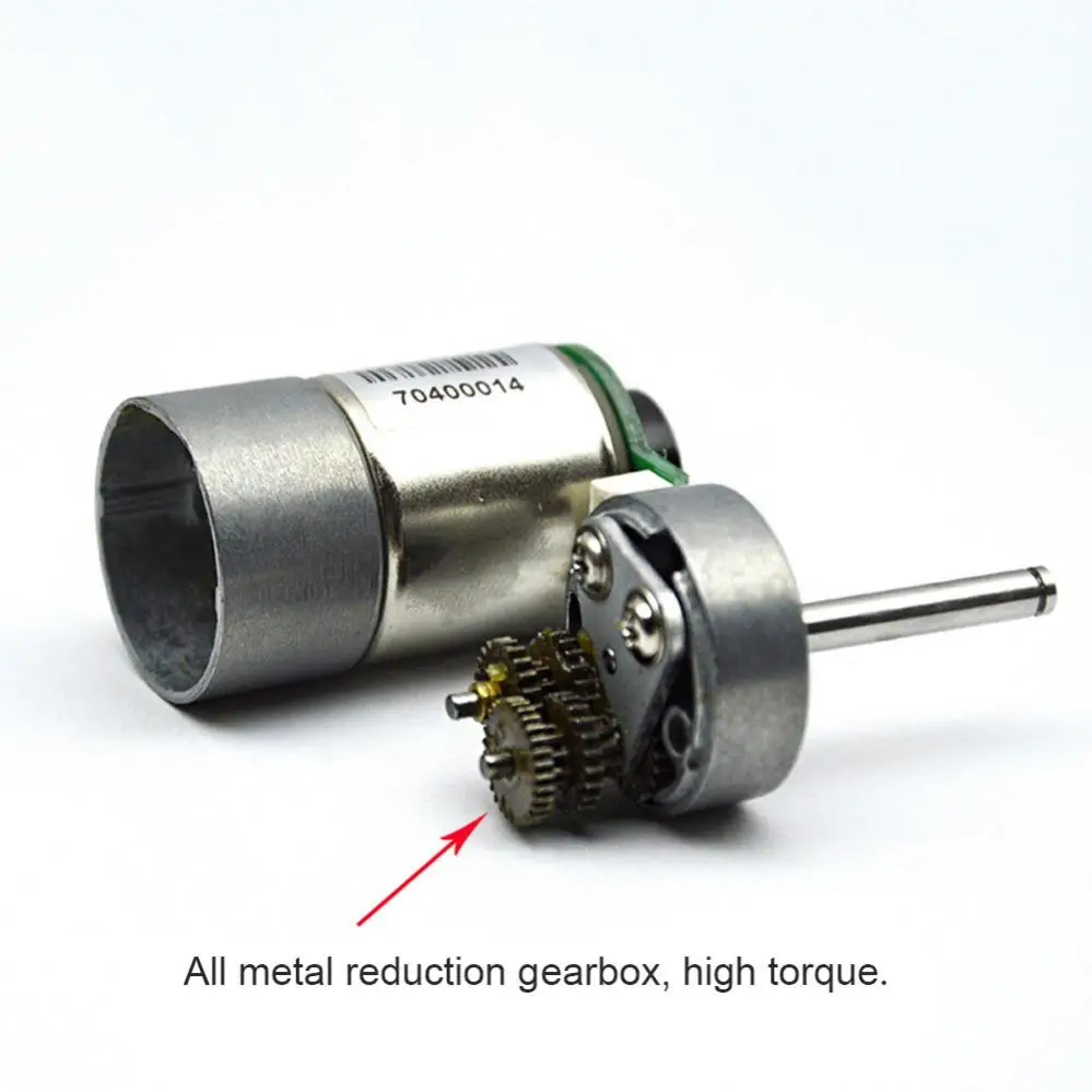 Three Wire Encoder 25GA Geared Motor DC 3-24V High Torque Reduction Motor with Pulse Speed Feedback Encoder Geared Motor