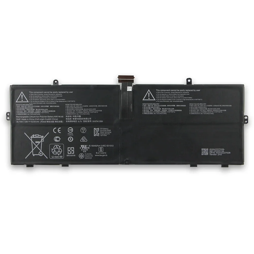 New Replacement Battery 916TA135H For Microsoft Surface DYNZ02 Laptop Go 1943 5235mAh With Tools