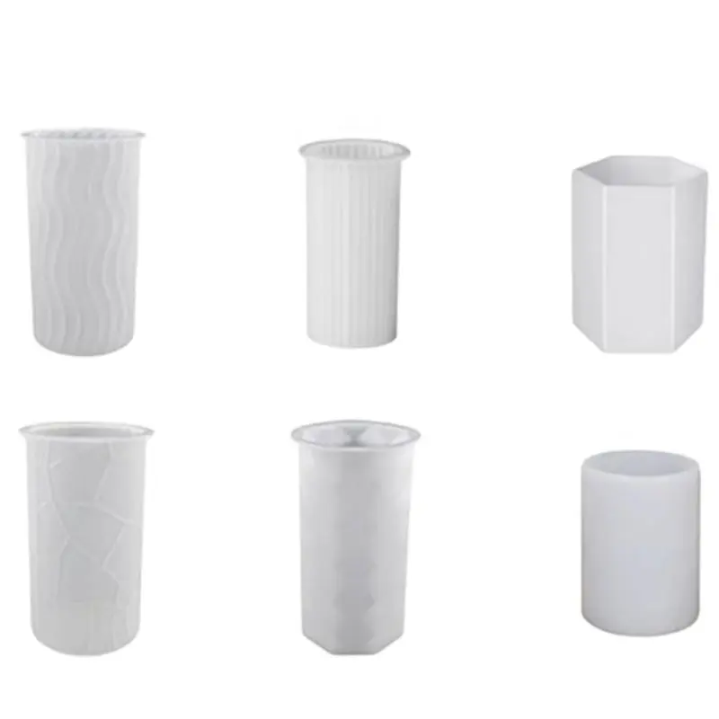 

Набор из 6 силиконовых форм для изготовления свечей MAKE, форма для свечей-столбиков с пузырьками, 3D-форма для свечей в виде шестигранных цилиндров