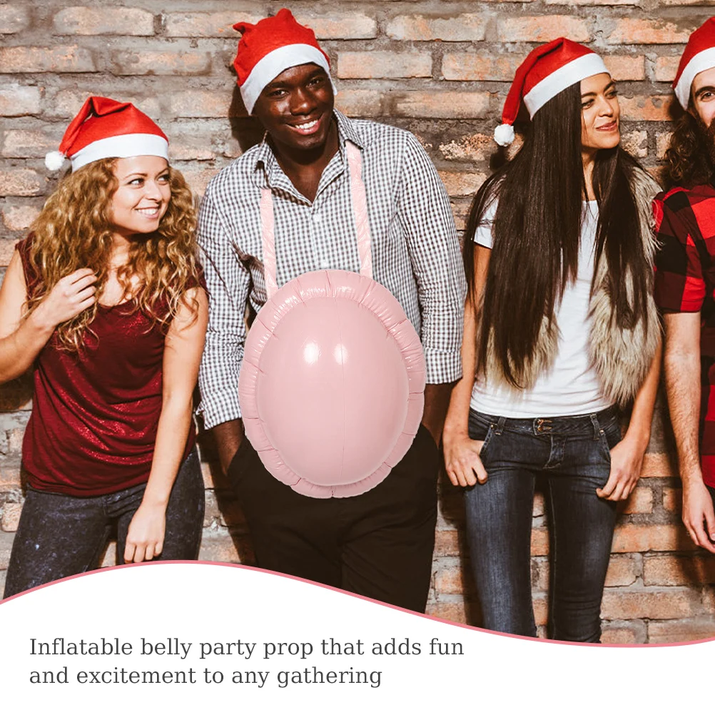 

2pcs Inflatable Belly Pregnant Women Fake Prop Realistic Effect Comfortable Wear Party Stage Performance Costume