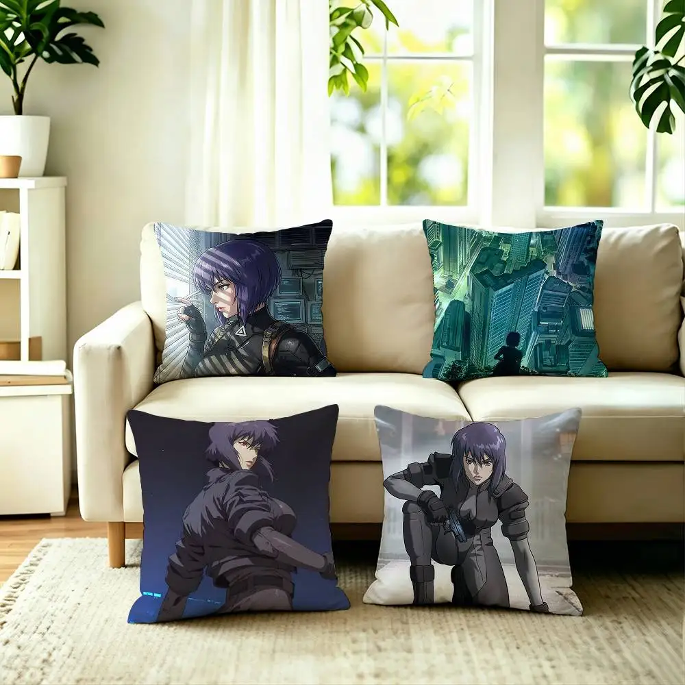 Anime G-Ghost in the Shell Square Double-Sided printed Pillow Case Bedroom Bedside Pillow Sofa Cushion Cover