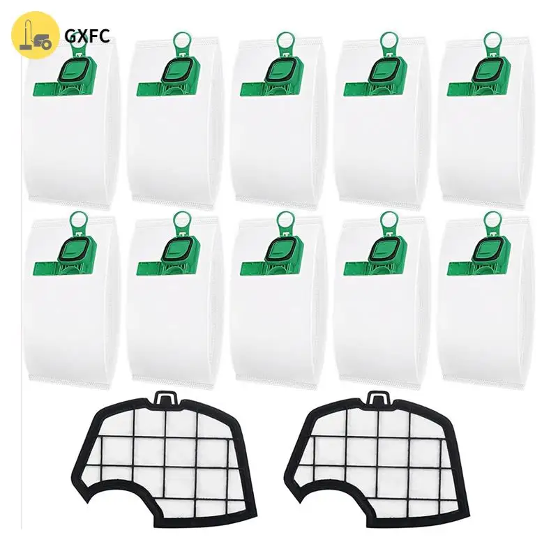 10Pcs Vacuum Cleaner Bags For Vorwerk Kobold VK140 VK150 FP140 FP150 With 2 Filters