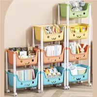 Toys Storage Trolley Snack Storage Rack Movable Household Large Capacity Kitchen Rolling Shelf With Wheels Simple Organizer Rack