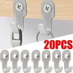 20/1Set Mini Stainless Steel Hook with Screw Items Key Rack Wall Punching J-shaped Hooks Kitchen Accessories Bathroom Hardware