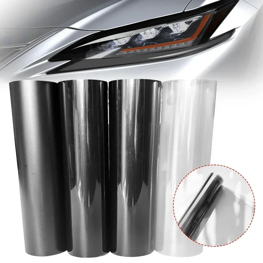 30*200cm Car Headlight Tint Fog Light Taillight Smoke Black Tint Vinyl Film Waterproof Film for Headlights Car Body Film