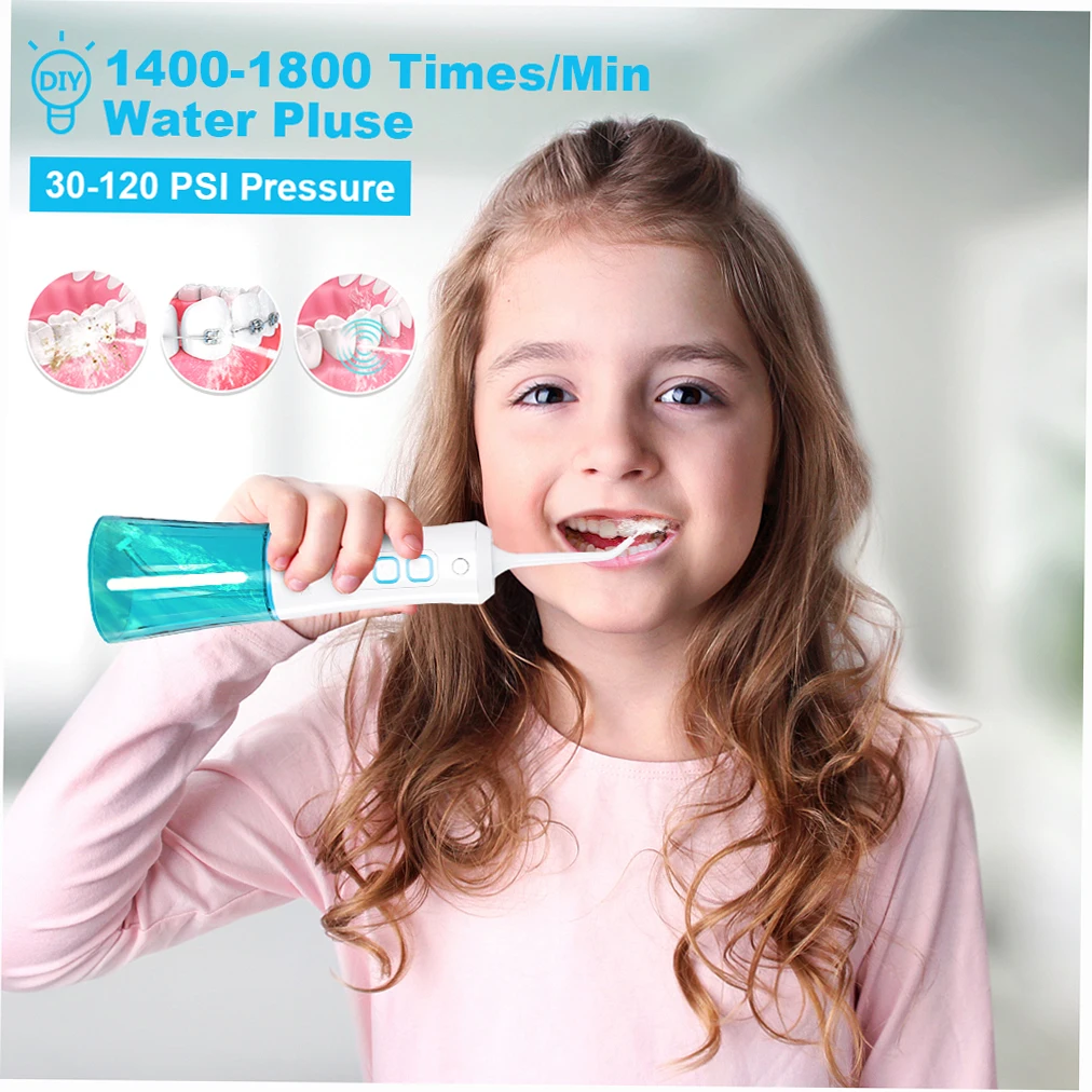 

Cordless Water Flosser 250ML 1400-1800rpm 1500mAh Batterys Operated for Travel Home 250ML Capacity Electronic Pressure Control
