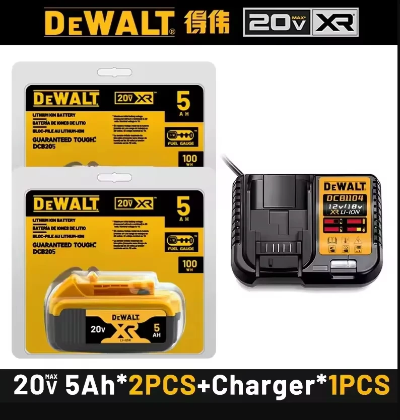 100% DEWALT Original 18V 20V 6.0AH 5Ah, DCB206, DCB205 With Fast Charging, 20V Lithium Battery, Power Tool Battery 20V Dewalt image 3