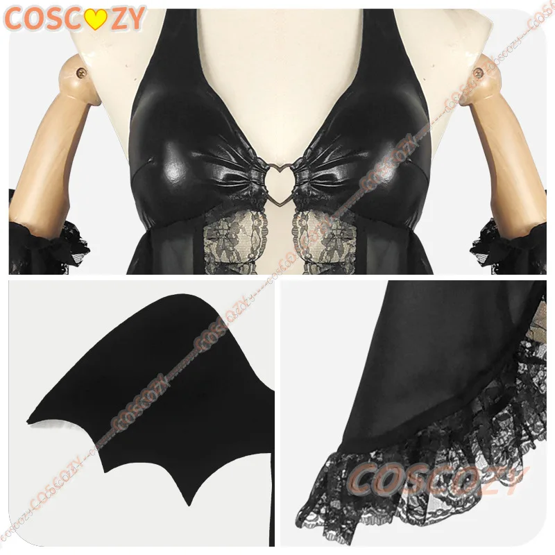 Coscozy My Dress Up Darling Cosplay Kitagawa Marin/Rizu Kyun Cosplay Costume parrucca ala in pelle Cos Little Devil Sexy pigiama in pizzo