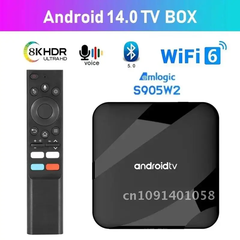 TV98 ATV W2 Android 14 TV Box 5G Dual Wifi6 TV HD 8K Video BT5.0 S905W2 Quad Core 4K 3D Voice Media Player 4GB 64GB Set Top Box