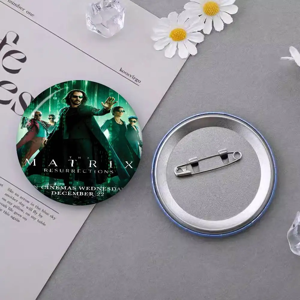 فيلم ماتريكس لينة زر دبوس مشرق مطبوعة أيقونة هدية للأصدقاء شارة طوق بروش التلبيب دبوس معدني #4