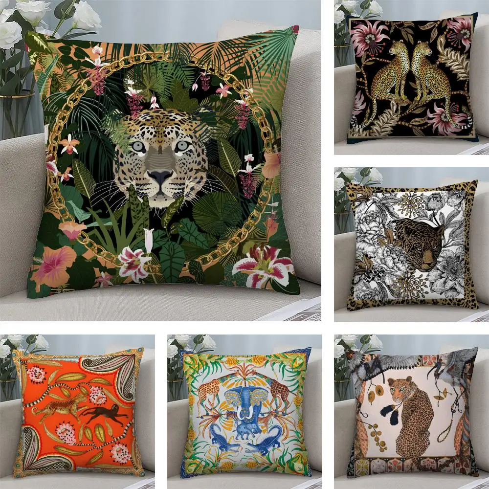 Animals Classical Cushion Cover Plush Fabric Soft Double-Sid