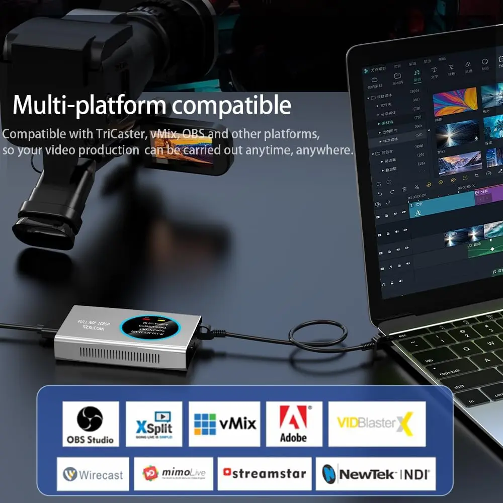 جهاز تشفير SZXLCOM indi/وحدة فك ترميز hdmi/FULL NDI/poe/usb للبث المباشر Eli إلى وحدة فك ترميز محول hdmi