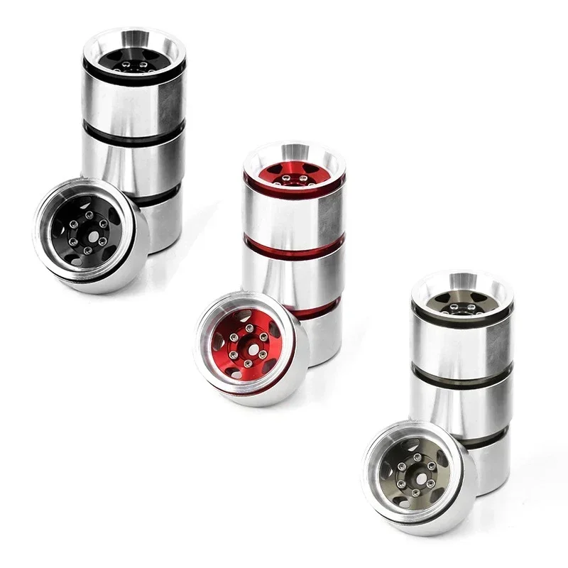 

4 шт., 1,0-дюймовый обод колеса с бисером, штампованная стальная ступица для 1/18 RC гусеничного автомобиля, осевой SCX24 AX24 TRX4M FMS FCX24, обновления