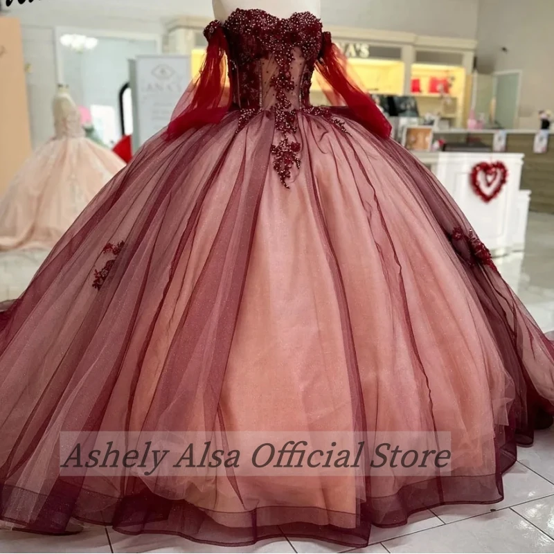 Vestido de princesa con imagen Real para mujer, vestido de fiesta con hombros descubiertos, para desfile, 15 Años, Quinceañeras, 2024