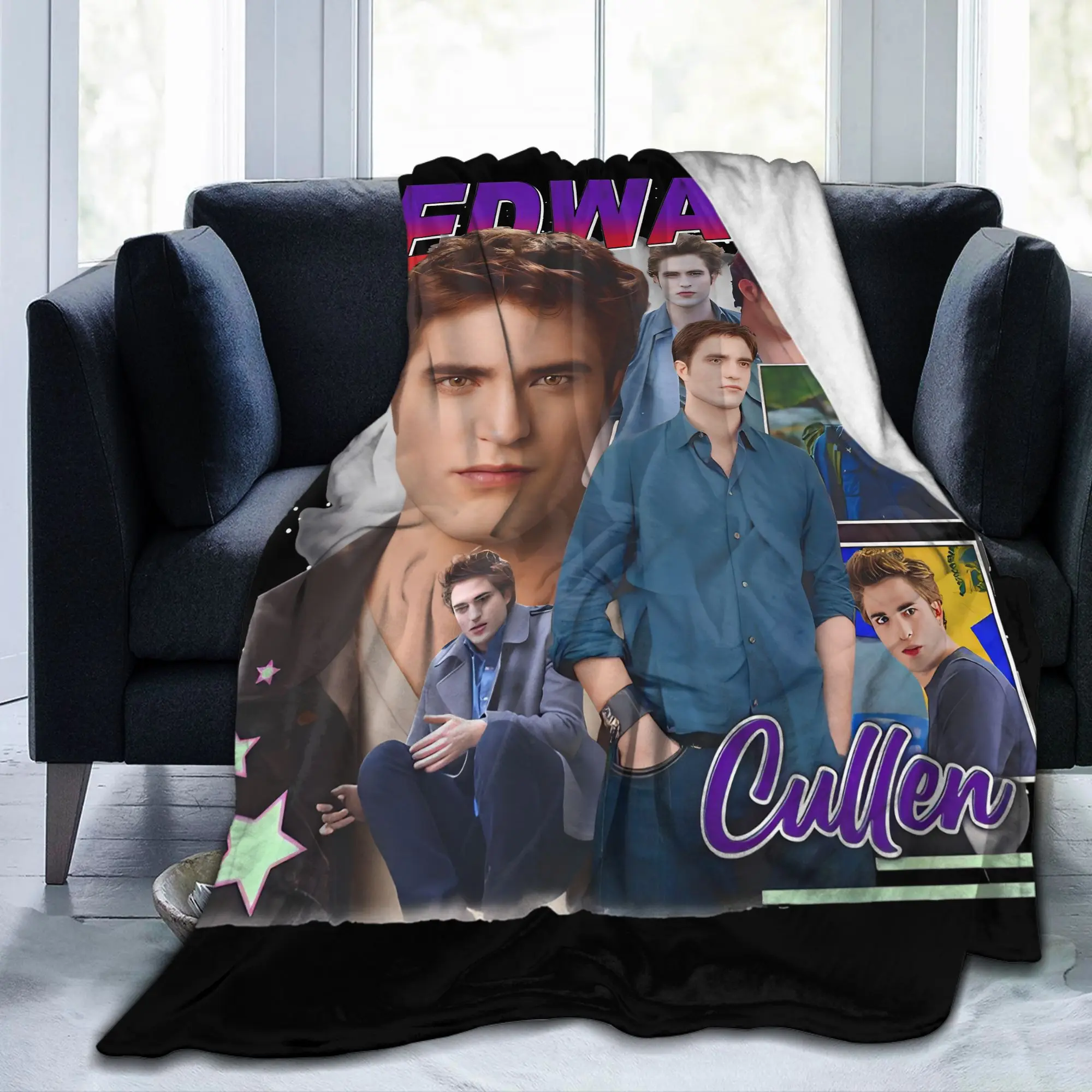Twilights Vampire Edward Cullen Blanket Romance Movie Wool Warm Bedding Throw Blanket for Home Decoration Office