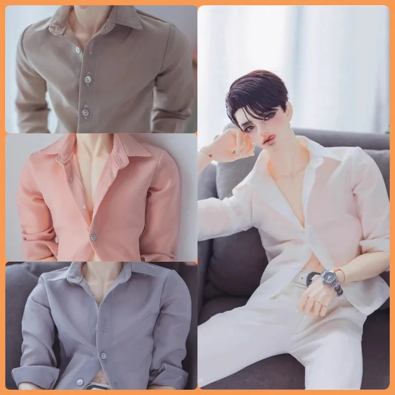 

[Только продажа одежды] Кукла большого размера, модная универсальная рубашка с завязкой на талии, сексуальный прозрачный топ для ID75, сильный дядя