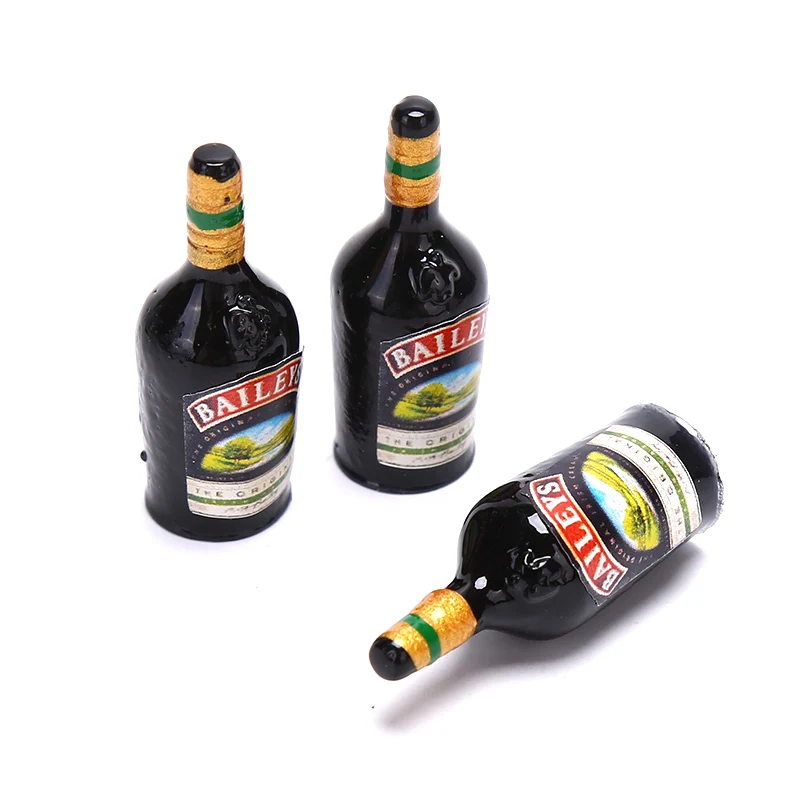 3 ชิ้น 1/12 Dollhouse Miniature Kitchen ขวดไวน์แก้วชุดอุปกรณ์