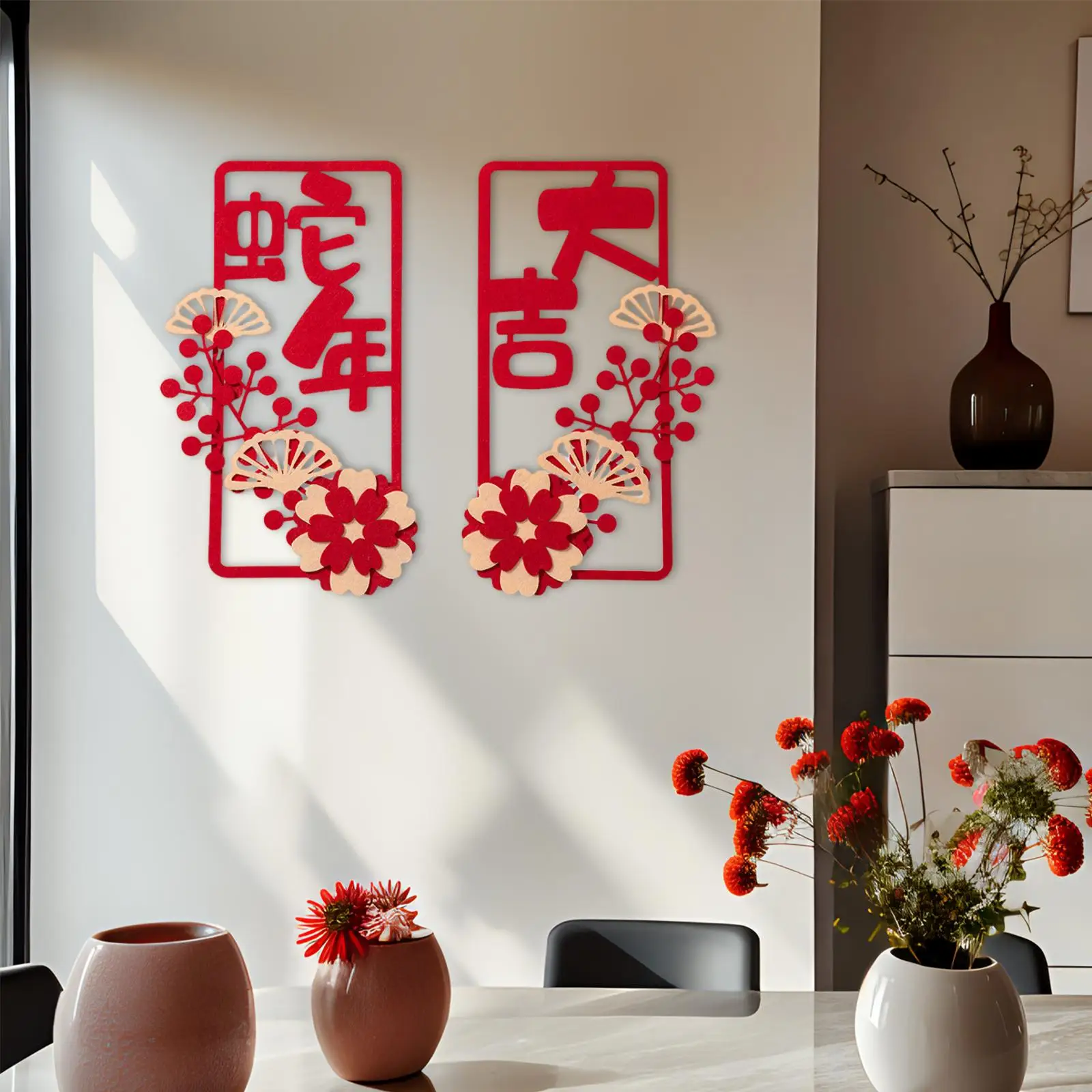 סיני השנה החדשה 2025 couplts קישוט שנת נחש לקישוט המקורה פסטיבל האביב Chunian חג הירח